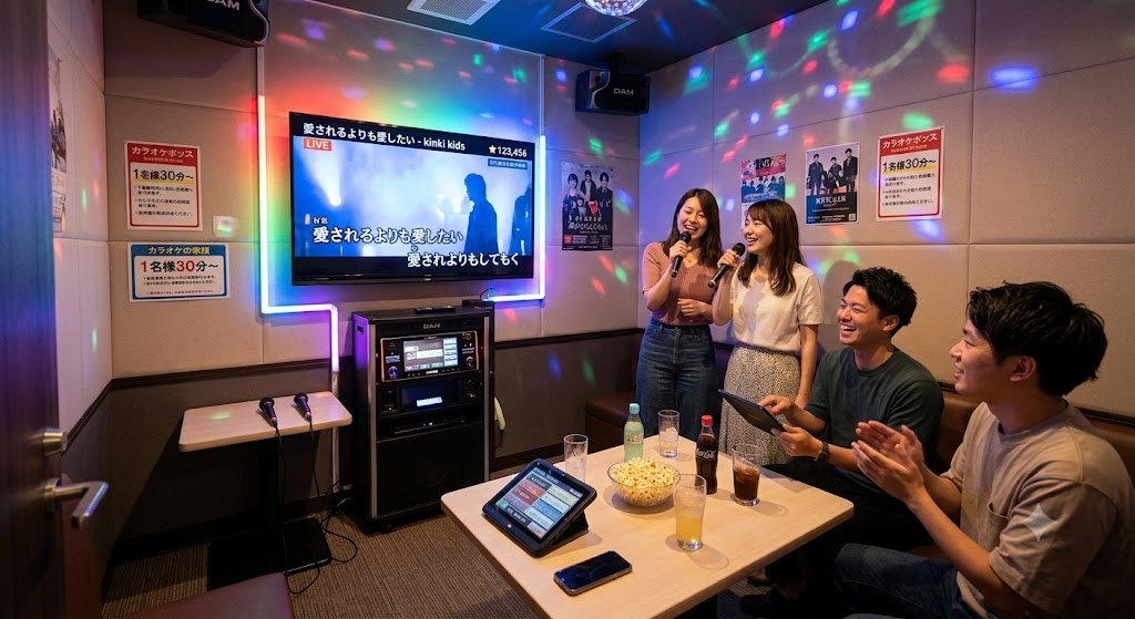 カラオケルームで楕しむグループのイメージ